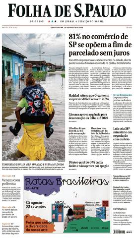 Capa da Edição Nacional da Folha