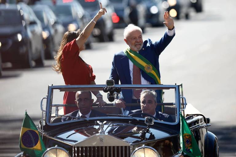 Lula e Janja no desfile de 7/9