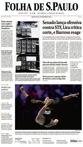 Capa da Edição Nacional da Folha