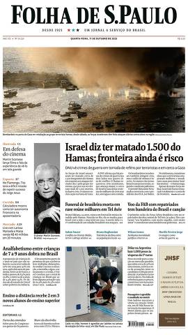 Capa da Edição Nacional da Folha