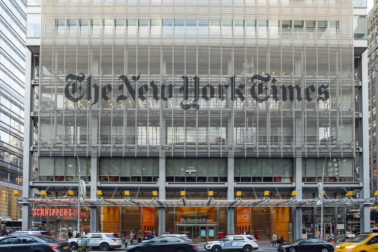 Fachada da sede do New York Times, em Nova York