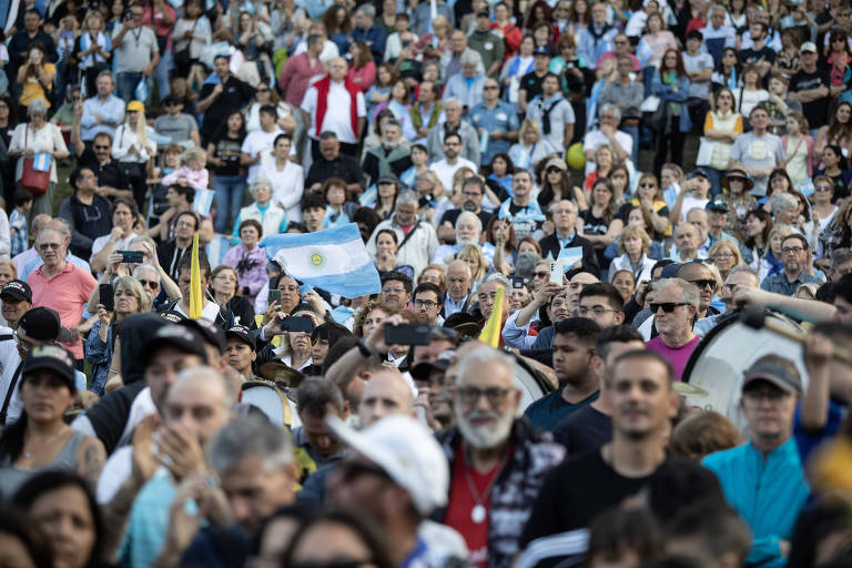 Comício de encerramento da campanha da candidata à Presidência da Argentina, Patricia Bullrich, em Buenos Aires