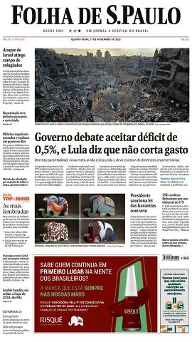 Capa da Edição Nacional da Folha