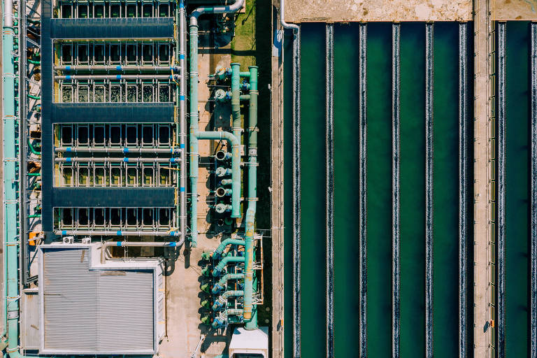 Estação de tratamento de água da Sabesp, em Santo Amaro, na zona sul de São Paulo