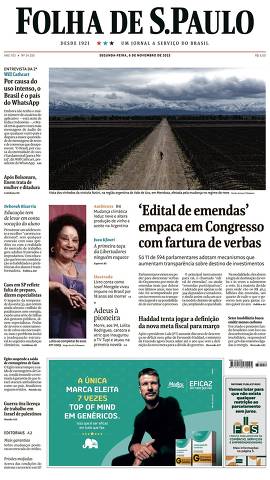 Capa da Edição Nacional da Folha