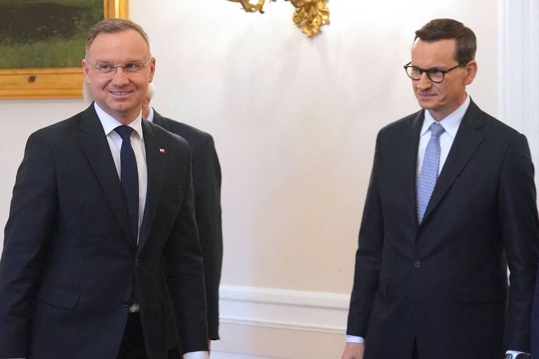 O presidente da Polônia, Andrzej Duda (esq.), com o premiê Mateusz Morawiecki