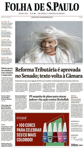 Capa da Edição Nacional da Folha