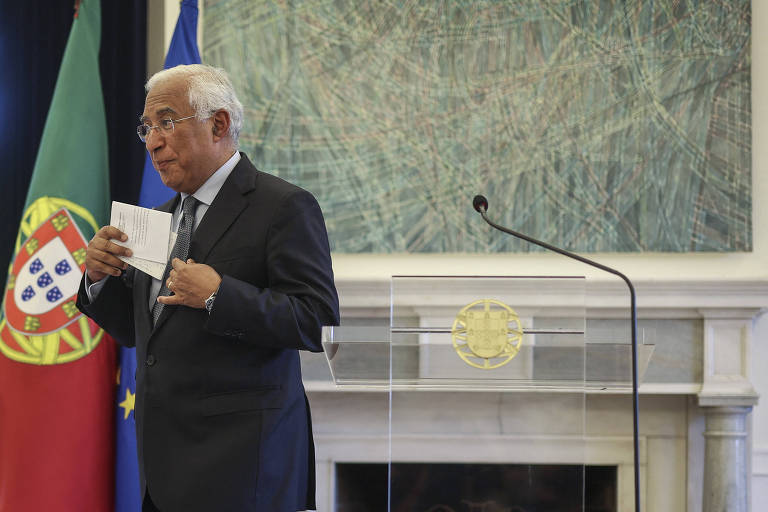Premiê de Portugal, António Costa, após pronunciamento em que anunciou sua renúncia