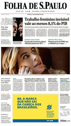 Capa da Edição Nacional da Folha