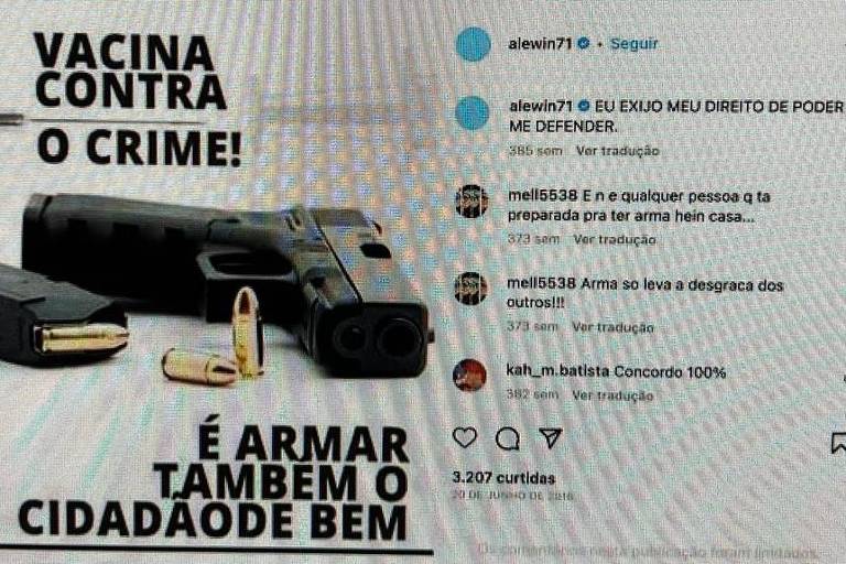 Print de comentário do empresário Alexandre Correa nas redes sociais