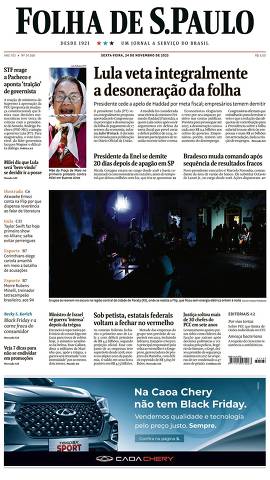 Capa da Edição Nacional da Folha