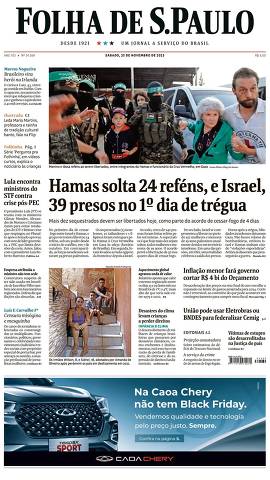 Capa da Edição Nacional da Folha