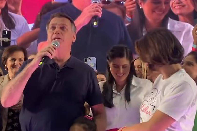 Ex-presidente Jair Bolsonaro (PL) participa de evento do PL Mulher no Riocentro, na Barra da Tijuca, zona oeste do Rio