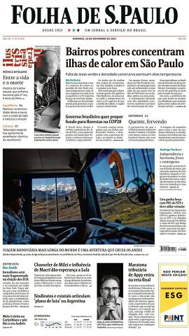 Capa da Edição Nacional da Folha