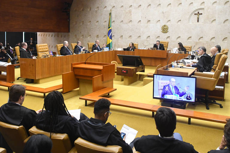 Ministros do STF (Supremo Tribunal Federal) em sessão plenária na sede da corte, em Brasília