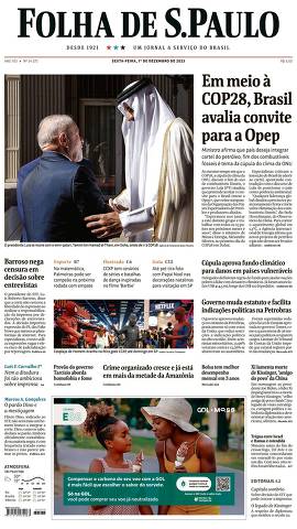 Capa da Edição Nacional da Folha