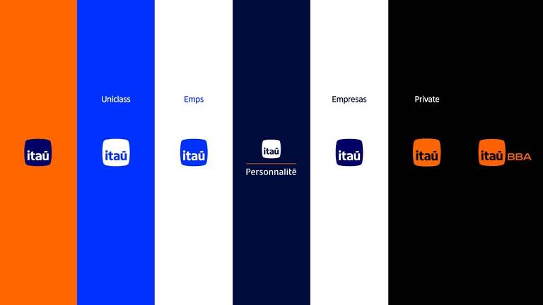 Linha do tempo mostra logotipos do Itaú Unibanco