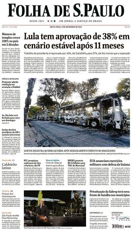 Capa da Edição Nacional da Folha