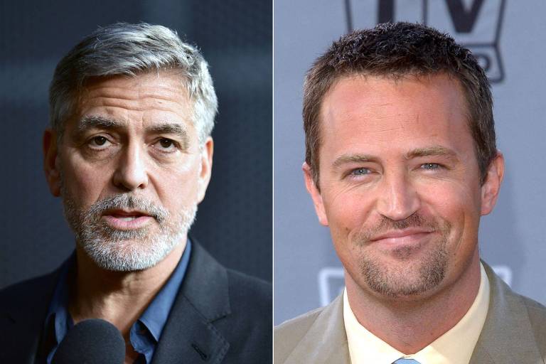 Os atores George Clooney e Matthew Perry