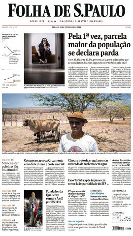 Capa da Edição Nacional da Folha