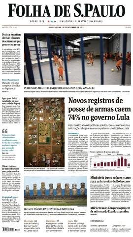 Capa da Edição Nacional da Folha