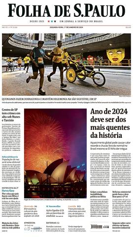 Capa da Edição Nacional da Folha