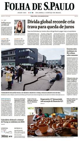 Capa da Edição Nacional da Folha