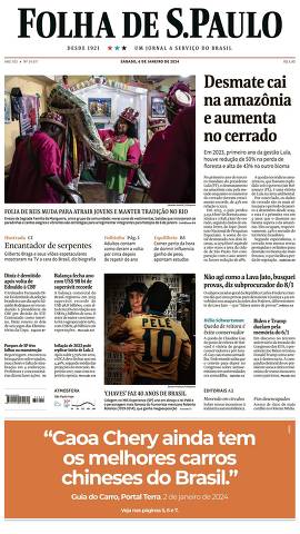 Capa da Edição Nacional da Folha