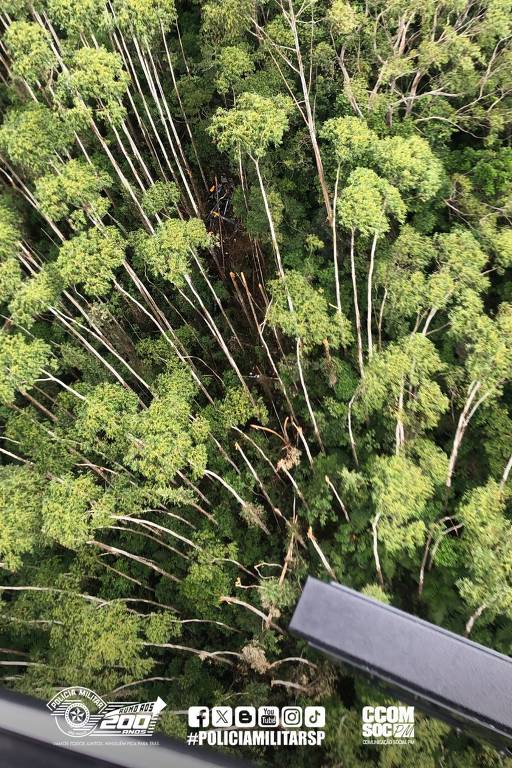 Helicóptero que sumiu quando seguia de São Paulo para Ilhabela (SP), no dia 31 de dezembro, foi localizado nesta sexta (12) em área de mata em Paraibuna (SP); as quatro pessoas que estavam a bordo morreram no acidente