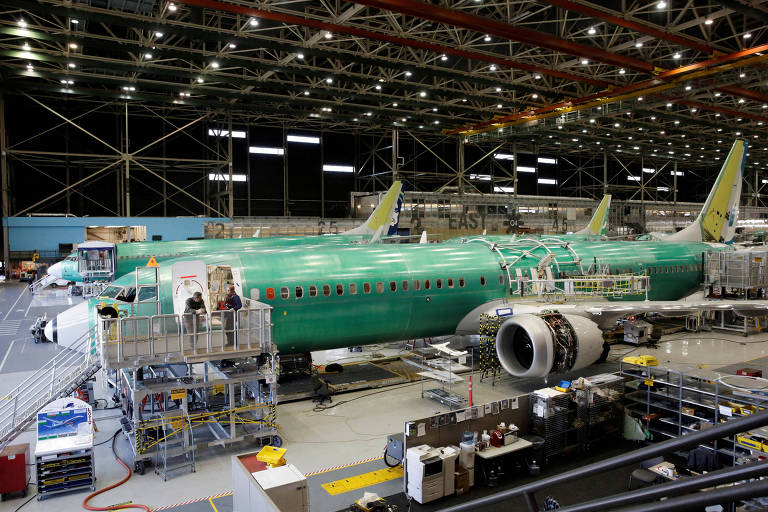 Montagem de aviões da Boeing 737 Max, em Renton, nos Estados Unidos