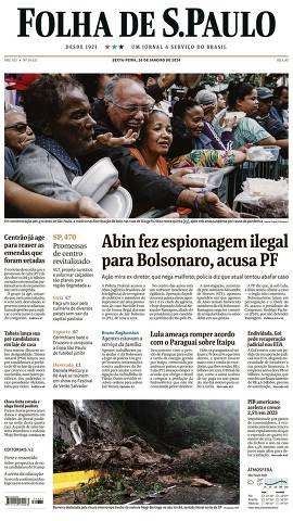 Capa da Edição Nacional da Folha