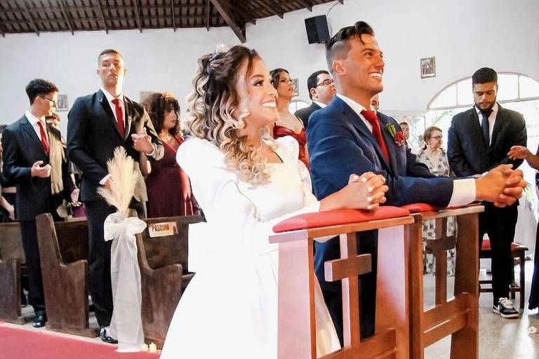 A noiva Bruna Eloísa no dia de seu casamento