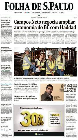 Capa da Edição Nacional da Folha