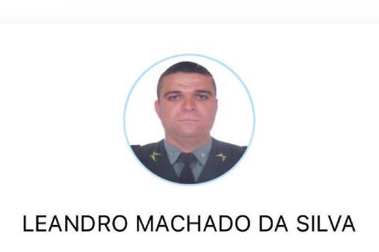 foto do rosto de PM fardado, homem branco, cabelos pretos e curtos