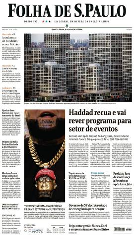 Capa da Edição Nacional da Folha