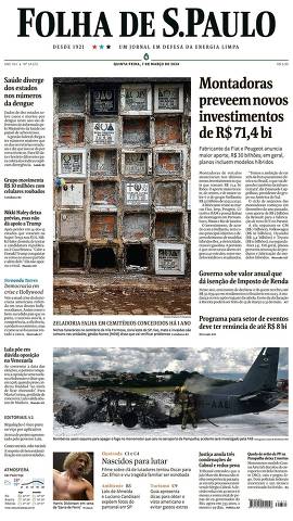 Capa da Edição Nacional da Folha