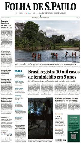 Capa da Edição Nacional da Folha