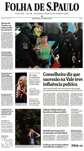 Capa da Edição Nacional da Folha