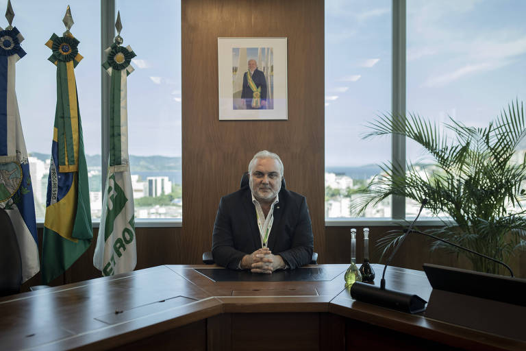 Jean Paul Prates, presidente da Petrobras, na sede da empresa no Rio de Janeiro