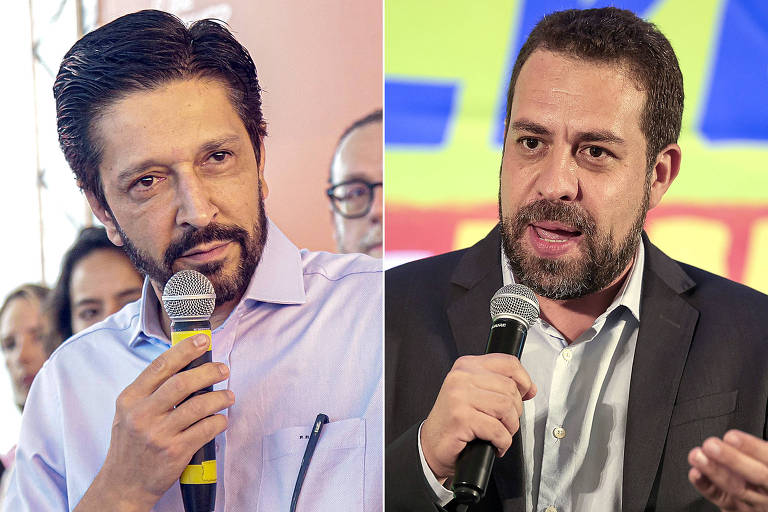 Montagem com o prefeito Ricardo Nunes (MDB) e o deputado Guilherme Boulos (PSOL), adversários na eleição em SP