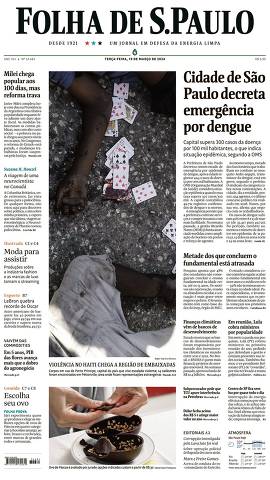 Capa da Edição Nacional da Folha