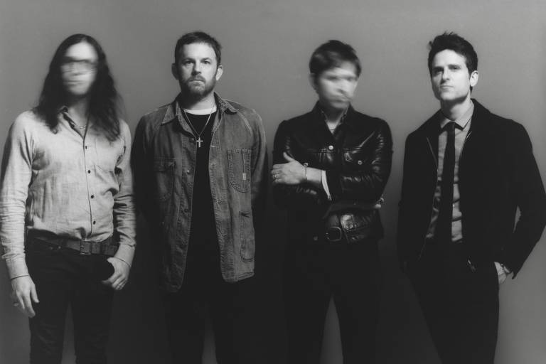 A banda Kings of Leon, formada por Caleb Followill, Nathan Followill, Matthew Folowill e Jared Followill