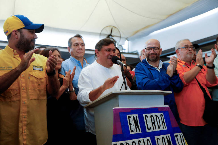 Henry Alviarez, líder opositor preso pela ditadura de Nicolás Maduro, em evento em janeiro, em Caracas