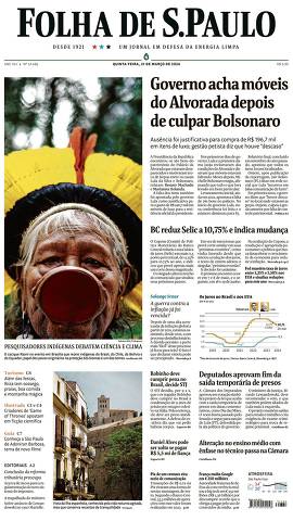 Capa da Edição Nacional da Folha