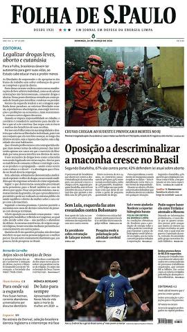 Capa da Edição Nacional da Folha