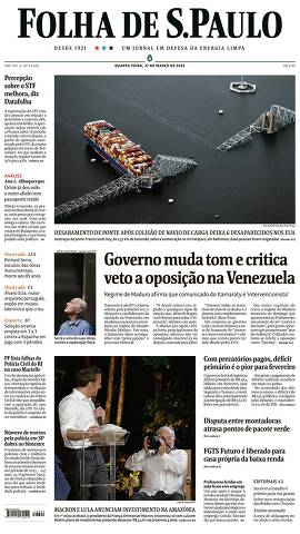 Capa da Edição Nacional da Folha