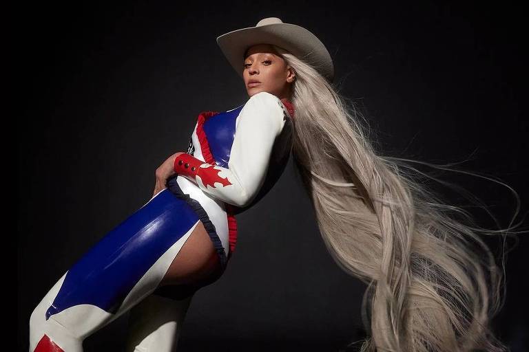 A cantora Beyoncé em ensaio do álbum 'Cowboy Carter', o oitavo de sua carreira