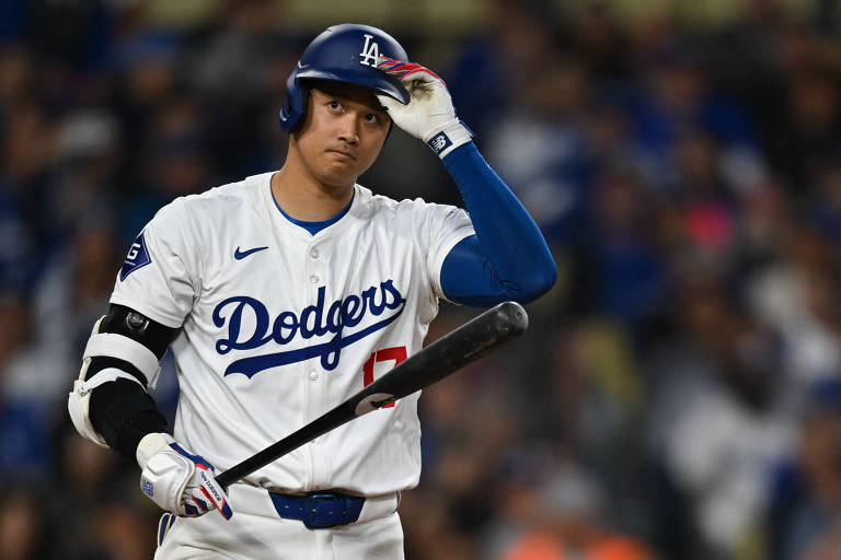 Shohei Ohtani, do Los Angeles Dodgers, durante partida contra o St. Louis Cardinals no Dodger Stadium, em Los Angeles