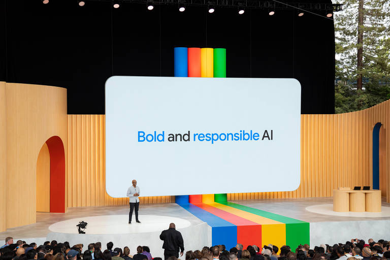 Foto de evento do Google sobre AI