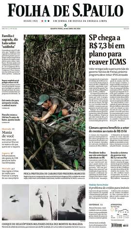 Capa da Edição Nacional da Folha